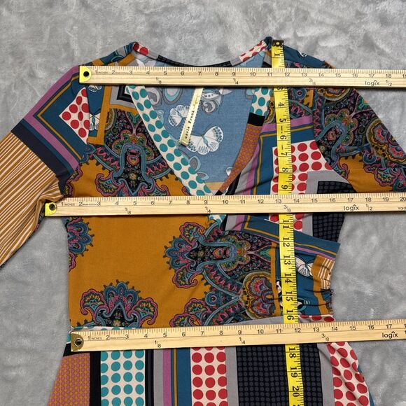Uncle Frank Anthropologie Women’s Small Boho Patchwork V-Neck Dress Multicolor - Picture 2 of 7